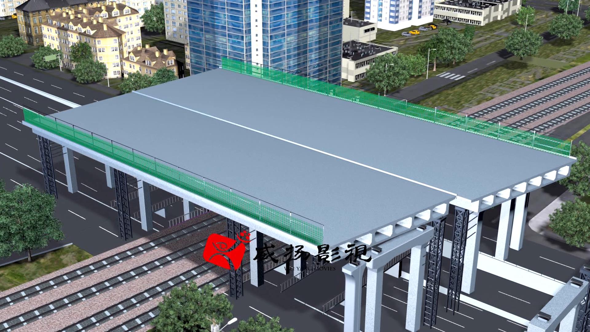 農(nóng)業(yè)路快速路高架施工動(dòng)畫(huà)